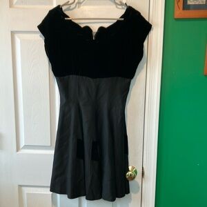 Vintage Carol Reed Black Velvet Dress size 8 1950s party dress mad men